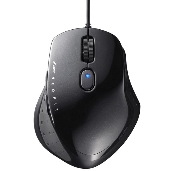 有線 BlueLED 5ボタン NEOFITマウス Mサイズ ブラック