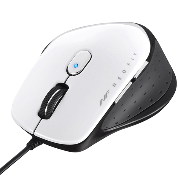 有線 BlueLED 5ボタン NEOFITマウス Mサイズ ホワイト