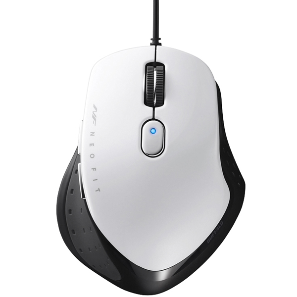 有線 BlueLED 5ボタン NEOFITマウス Mサイズ ホワイト