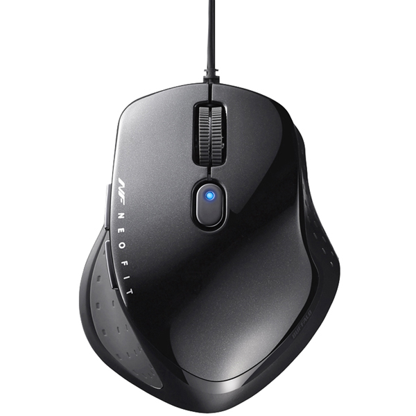有線 BlueLED 5ボタン NEOFITマウス Sサイズ ブラック