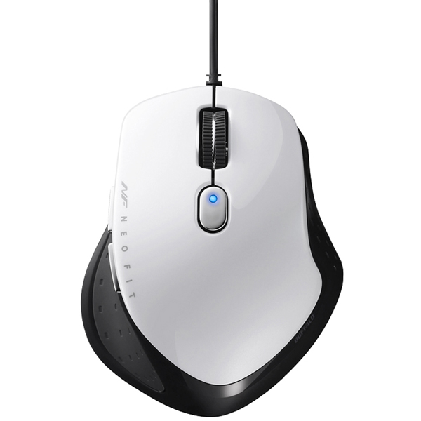 有線 BlueLED 5ボタン NEOFITマウス Sサイズ ホワイト