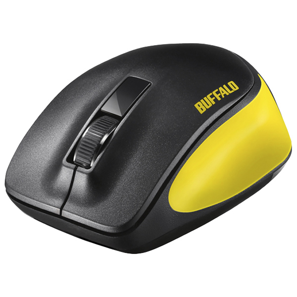 無線 BlueLED 3ボタン プレミアムフィットマウス イエロー