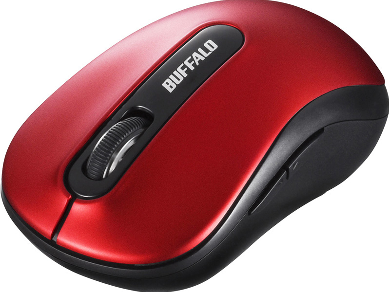 無線 5ボタン BlueLEDマウス レッド