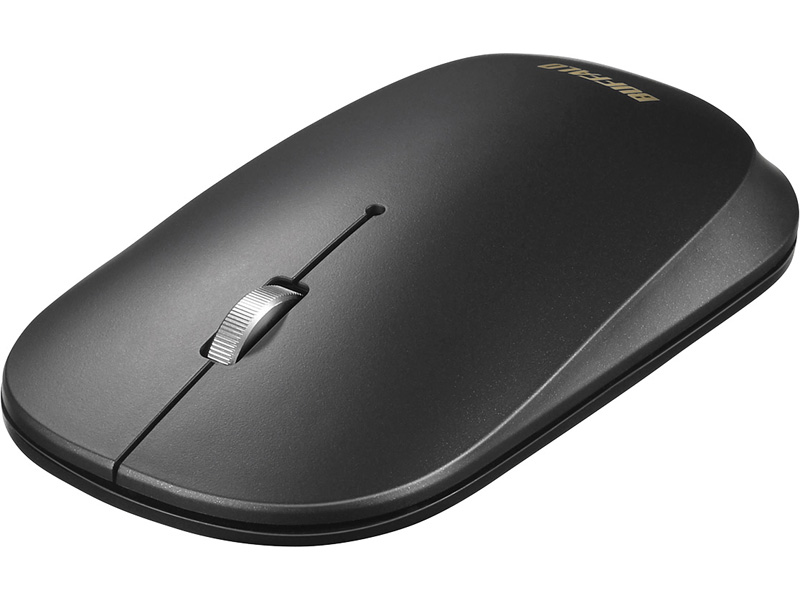 薄型 3ボタン 無線 BlueLEDマウス ノーマル ブラック