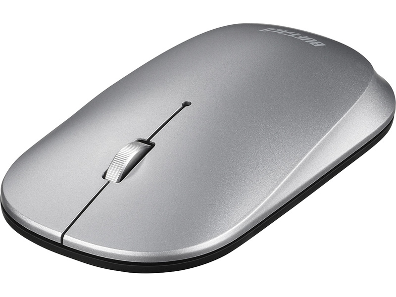 薄型 3ボタン 無線 BlueLEDマウス ノーマル シルバー