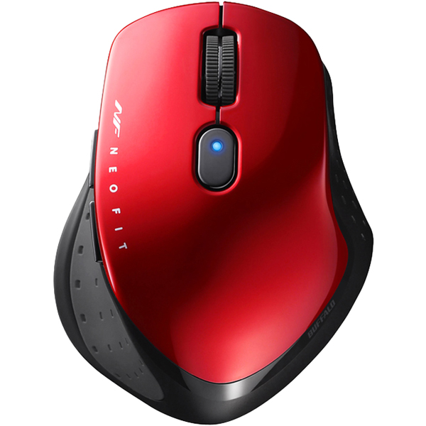無線 BlueLED 5ボタン NEOFITマウス Mサイズ レッド