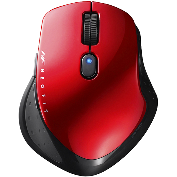 無線 BlueLED 5ボタン NEOFITマウス Sサイズ レッド
