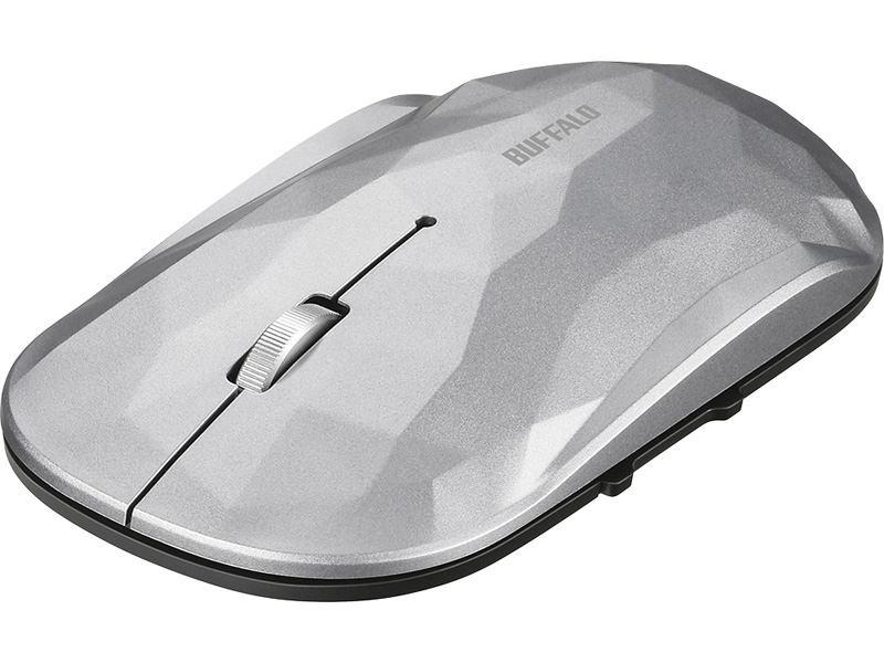 薄型 5ボタン 無線 BlueLEDマウス ジオメトリー シルバー