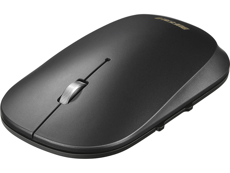 薄型 5ボタン 無線 BlueLEDマウス ノーマル ブラック