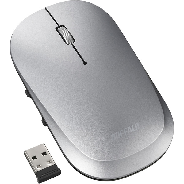 薄型 5ボタン 無線 BlueLEDマウス ノーマル シルバー