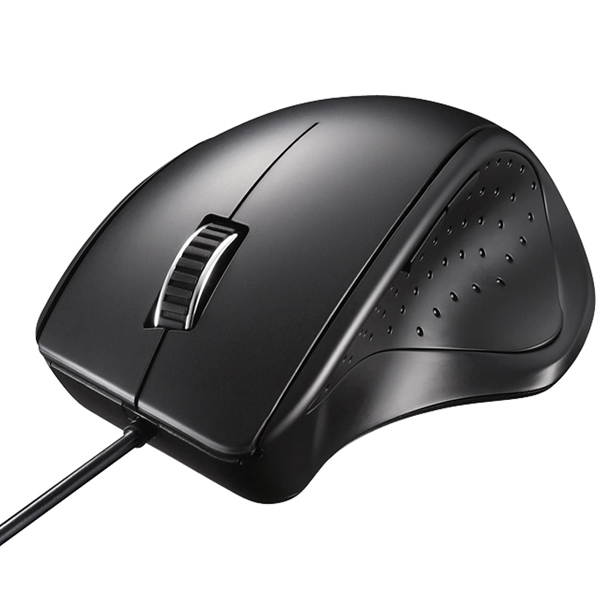 有線レーザー式マウス 静音/5ボタン ブラック