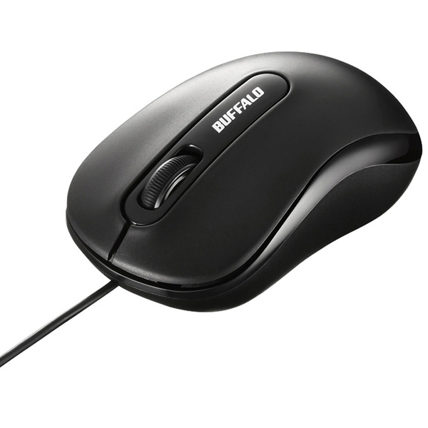 有線 光学式マウス 3ボタンタイプ Mサイズ ブラック