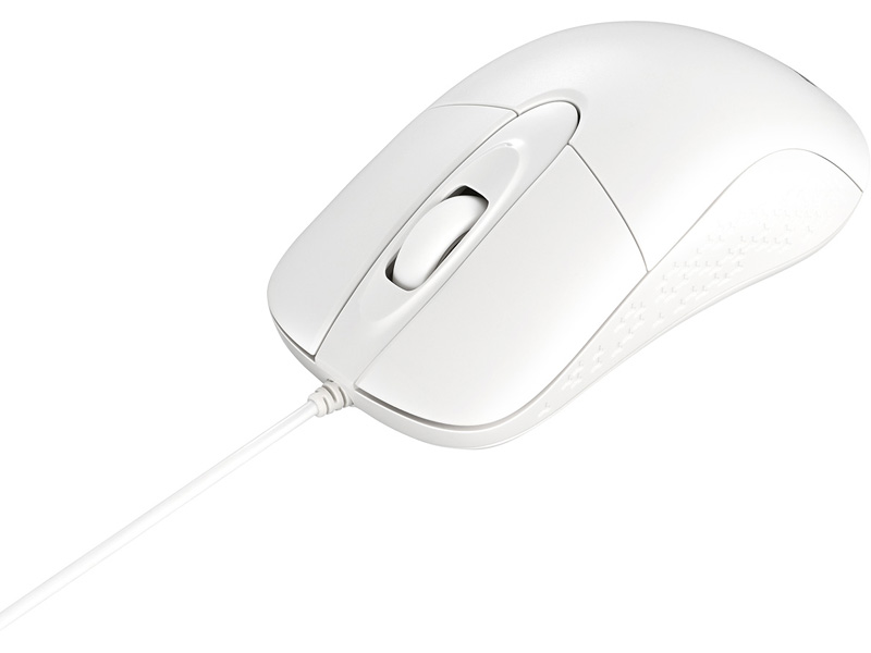 有線光学式 3ボタン 防水防塵マウス ホワイト 簡易包装