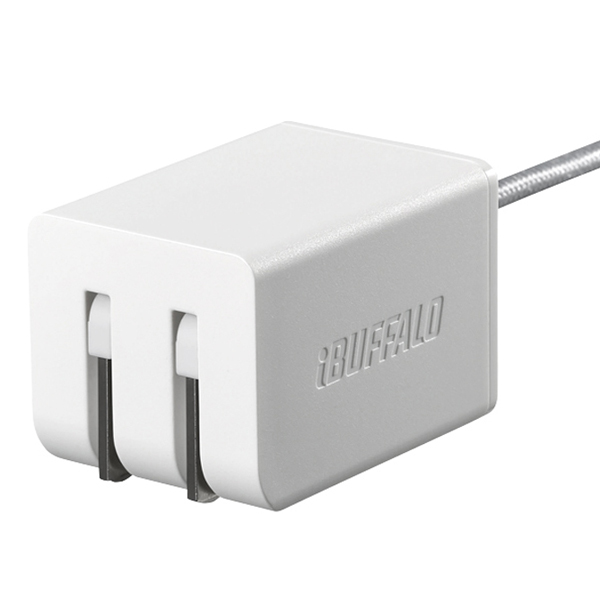 2.4A USB急速充電器 AutoPowerSelect機能搭載 microUSB急速ケーブル一体型タイプ 1.8m/自動判別USBx1 ホワイト