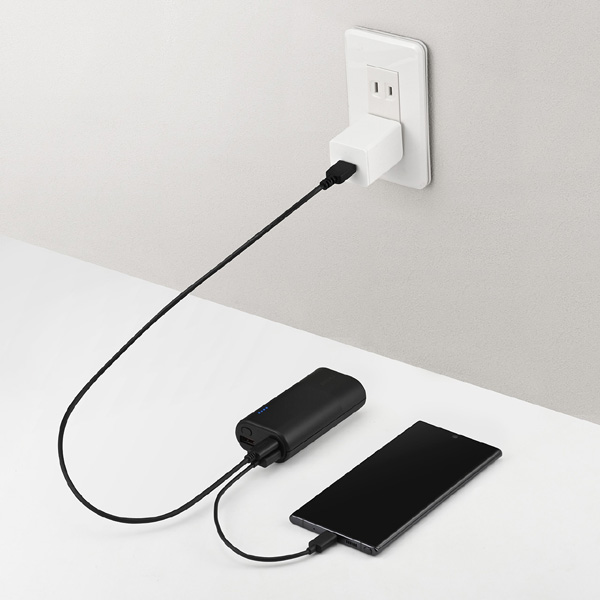 モバイルバッテリー 10000mAh USB Type-C対応 3ポート ホワイト