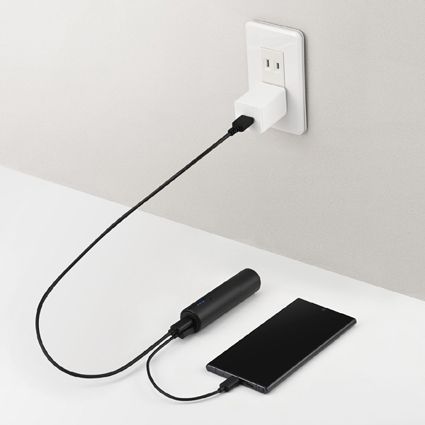 モバイルバッテリー 5000mAh USB Type-C対応 2ポート ブラック