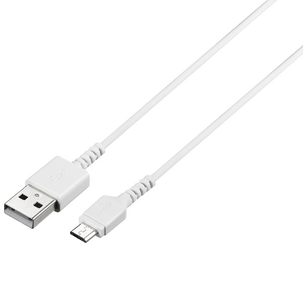 USB2.0ケーブル（Type-A to microB） スリム 0.5m ホワイト