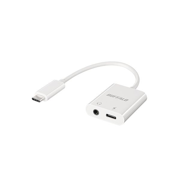 USB Type-C to 3.5mm+PD給電 オーディオ変換アダプター ホワイト