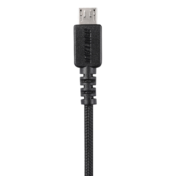 2.4A シガーソケット用USB急速充電器 microUSB急速ケーブル一体型タイプ 1m ブラック