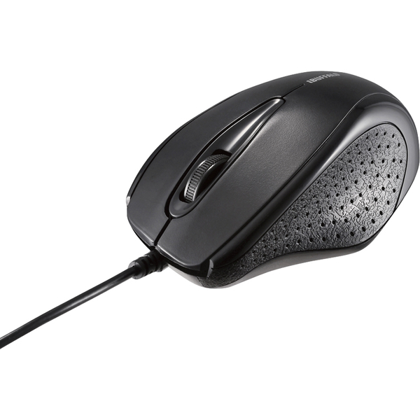 有線IR LEDマウス 3ボタンタイプ 簡易パッケージモデル ブラック