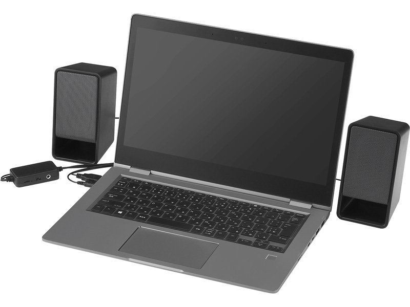 PC用スピーカー USB電源ヘッドホン出力対応 ブラック