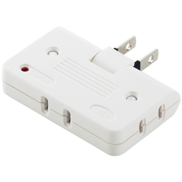 トリプルタップ 雷サージ防止付き ホワイト