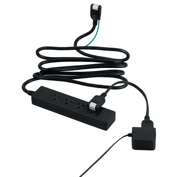 電源延長ケーブル 2本セット 0.2m ブラック