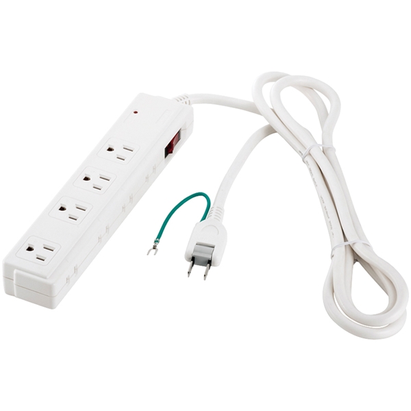 2/3ピン式電源タップ 4+4個口タイプ 雷サージ防止/集中スイッチ付 2m ホワイト