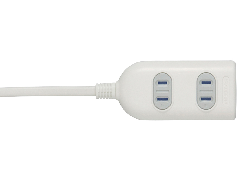 2ピン式電源タップ 3個口タイプ シャッター付 3m ホワイト