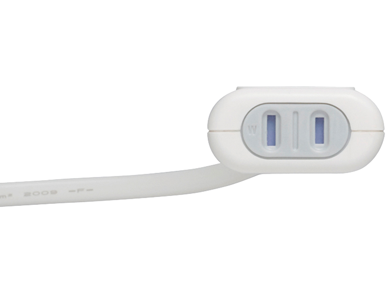 2ピン式電源タップ 4個口タイプ シャッター付 1m ホワイト