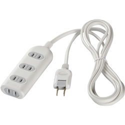 2ピン式電源タップ 4個口タイプ 3m ホワイト