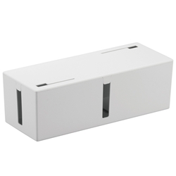 ケーブルボックス 電源タップ＆ケーブル収容 Lサイズ ホワイト