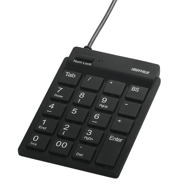 スリムテンキーボード Tabキー付き ブラック