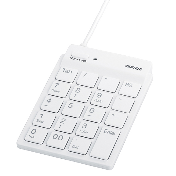 スリムテンキーボード Tabキー付き ホワイト