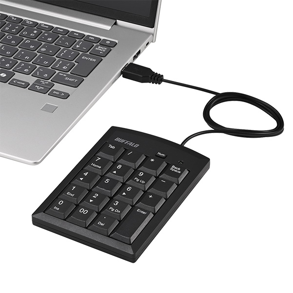 有線テンキーボード Tabキー付き ブラック