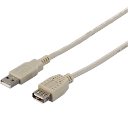 USB2.0延長ケーブル（A to A） 3m アイボリー