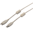 USB2.0ケーブル（A to B） フェライトコア付 5m アイボリー