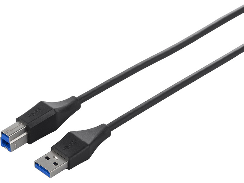 USB3.0 A to B スリムケーブル 0.5m ブラック