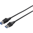 ユニバーサルコネクター USB3.0 A to B スリムケーブル 1.0m ブラック