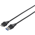 ユニバーサルコネクター USB3.0 A to microB スリムケーブル 2.0m ブラック