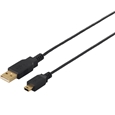 USB2.0ケーブル（A to miniB） スリムタイプ 0.5m ブラック