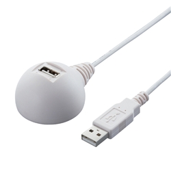 USB延長ケーブル 2.0対応 スタンド付 2.0m ホワイト