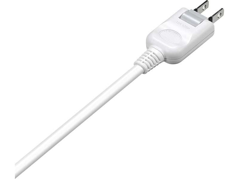 2ピン式電源タップ 個別スイッチ/ほこり防止シャッター付/6個口/1.0m ホワイト