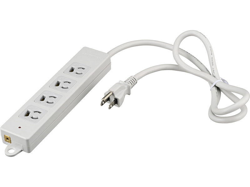 3ピン式電源タップ 2重構造 雷サージ&ランプ付 3m ライトグレー