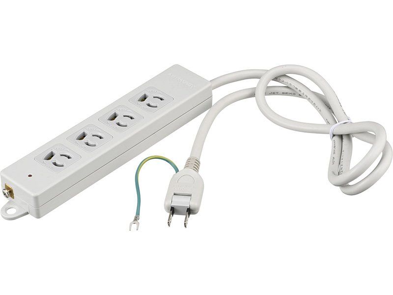 3ピン式電源タップ 2重構造 ランプ付 3m ライトグレー