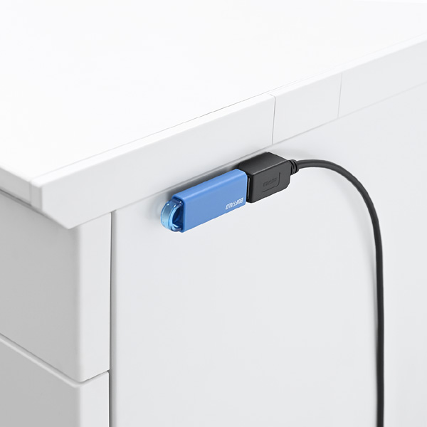 USB2.0延長ケーブル A-A マグネット内蔵 2m ブラック