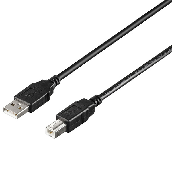 USB2.0 A to B カーボン素子練り込みケーブル 0.5m ブラック