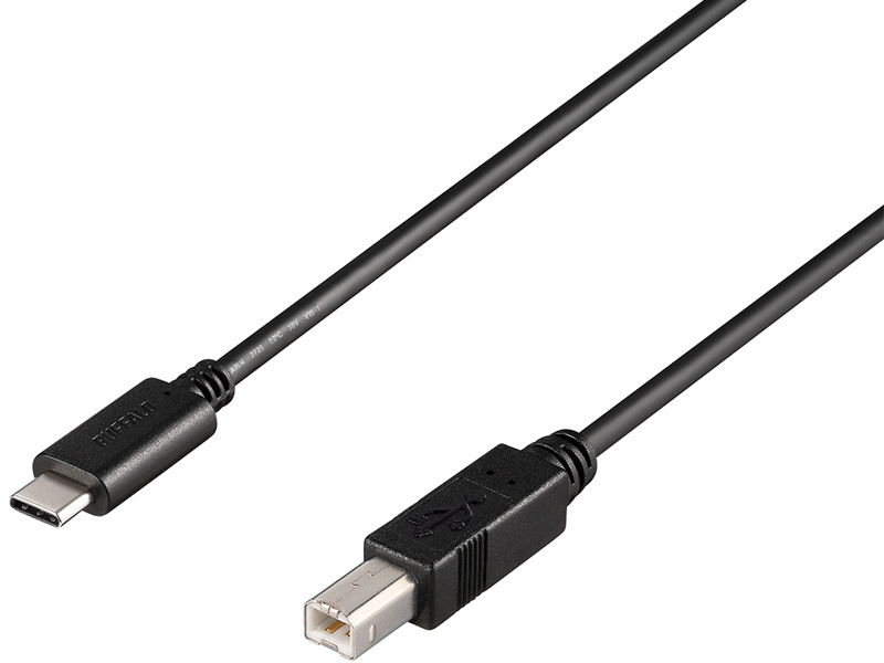 USB2.0ケーブル C-B 3m ブラック