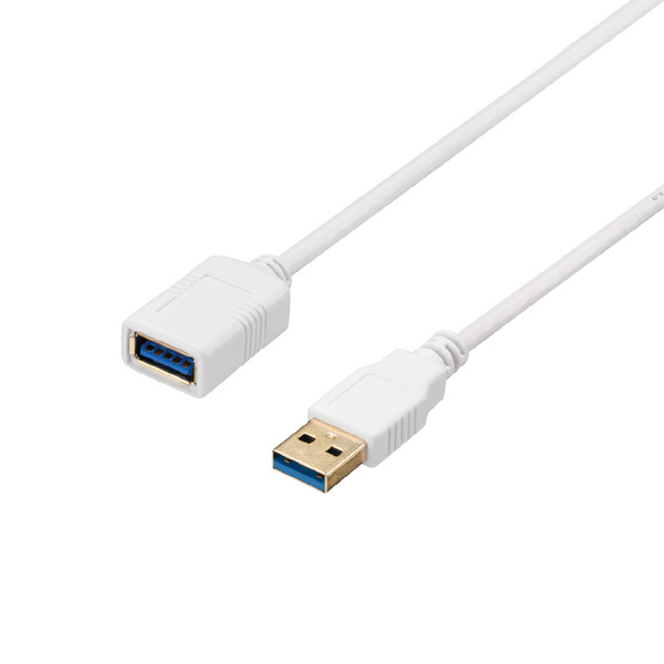 USB3.2 Gen1 ケーブル 延長用 A-A 1m ホワイト