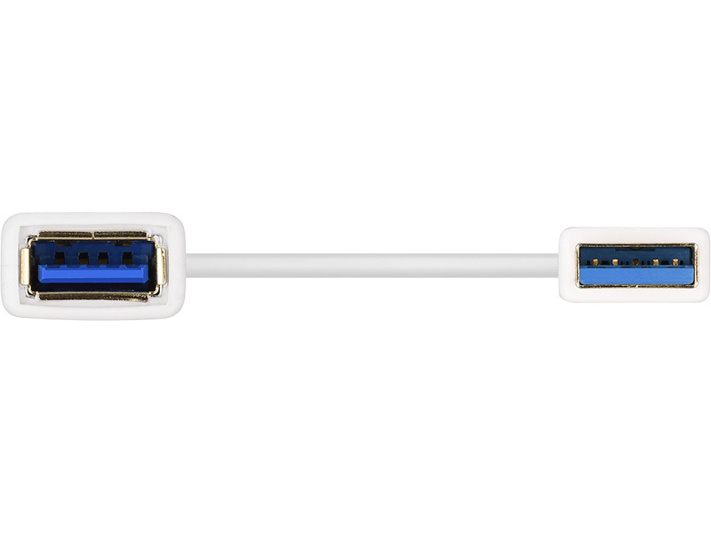 USB3.2 Gen1 ケーブル 延長用 A-A スリム 2m ホワイト